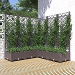 Jardinieră de grădină cu spalier, maro, 120x120x121,5 cm, PP GartenMobel Dekor