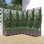 Jardinieră de grădină cu spalier, maro, 120x120x121,5 cm, PP GartenMobel Dekor