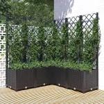 Jardinieră de grădină cu spalier, maro, 120x120x136 cm, PP GartenMobel Dekor