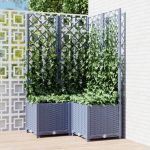 Jardinieră de grădină cu spalier,gri închis, 80x80x136 cm, PP GartenMobel Dekor