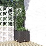 Jardinieră de grădină cu spalier negru, 40x40x136 cm, PP GartenMobel Dekor