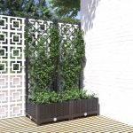 Jardinieră de grădină cu spalier negru, 80x40x121,5 cm, PP GartenMobel Dekor