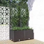 Jardinieră de grădină cu spalier negru, 80x40x136 cm, PP GartenMobel Dekor