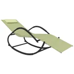 Șezlong cu balansoar, crem, oțel și textilenă GartenMobel Dekor