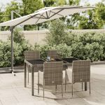Set mobilier de grădină cu perne, 5 piese, gri, poliratan GartenMobel Dekor