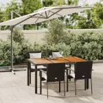 Set mobilier de grădină cu perne, 5 piese, negru, poliratan GartenMobel Dekor