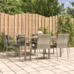 Set mobilier de grădină cu perne, 7 piese, gri, poliratan GartenMobel Dekor