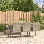 Set mobilier de grădină cu perne, 7 piese, gri, poliratan GartenMobel Dekor