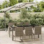 Set mobilier de grădină cu perne, 7 piese, gri, poliratan GartenMobel Dekor