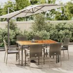Set mobilier de grădină cu perne, 7 piese, gri, poliratan GartenMobel Dekor