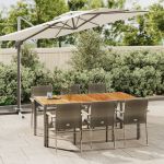 Set mobilier de grădină cu perne, 7 piese, gri, poliratan GartenMobel Dekor