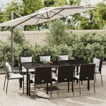 Set mobilier de grădină cu perne, 9 piese, negru, poliratan GartenMobel Dekor
