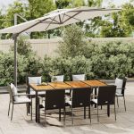 Set mobilier de grădină cu perne, 9 piese, negru, poliratan GartenMobel Dekor