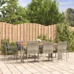 Set mobilier grădină cu perne, 9 piese, gri, poliratan GartenMobel Dekor