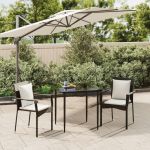 Set mobilier de grădină cu perne, 3 piese, negru, poliratan GartenMobel Dekor