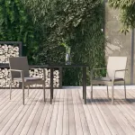 Set mobilier de grădină cu perne, 3 piese, negru/gri, poliratan GartenMobel Dekor