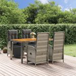 Set mobilier de grădină cu perne, 5 piese, gri, poliratan GartenMobel Dekor