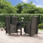 Set mobilier de grădină cu perne, 5 piese, negru, poliratan GartenMobel Dekor