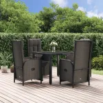 Set mobilier de grădină cu perne, 5 piese, negru, poliratan GartenMobel Dekor