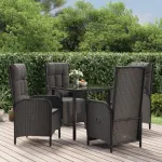 Set mobilier de grădină cu perne, 5 piese, negru, poliratan GartenMobel Dekor