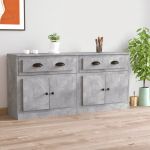Servante, 2 piese, gri beton, lemn prelucrat GartenMobel Dekor