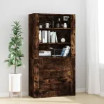 Dulap înalt, stejar fumuriu, lemn compozit GartenMobel Dekor