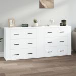 Servante, 2 piese, alb, lemn prelucrat GartenMobel Dekor