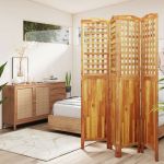 Paravan de cameră 4 panouri 162x2x180 cm lemn masiv de acacia  GartenMobel Dekor
