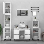 Set mobilier de baie, 3 piese, alb, lemn compozit GartenMobel Dekor