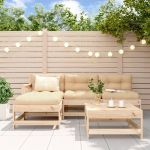 Set mobilier de grădină cu perne, 5 piese, lemn masiv GartenMobel Dekor