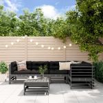 Set mobilier relaxare grădină&perne 6 piese gri lemn masiv pin GartenMobel Dekor