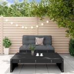 Set mobilier de grădină cu perne, 2 piese, negru, lemn masiv GartenMobel Dekor