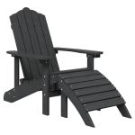 Scaun de grădină Adirondack cu suport picioare, antracit, HDPE GartenMobel Dekor