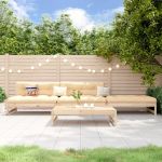 Set mobilier relaxare de grădină, 4 piese, lemn masiv de pin GartenMobel Dekor