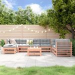 Set mobilier relaxare grădină, 8 piese, lemn masiv Douglas GartenMobel Dekor