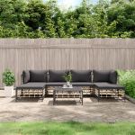 Set mobilier de grădină cu perne, 7 piese, antracit, poliratan GartenMobel Dekor
