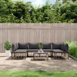Set mobilier de grădină cu perne, 7 piese, antracit, poliratan GartenMobel Dekor