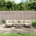 Set mobilier de grădină cu perne, 7 piese, antracit, poliratan GartenMobel Dekor