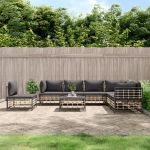 Set mobilier de grădină cu perne, 8 piese, antracit, poliratan GartenMobel Dekor