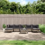 Set mobilier de grădină cu perne, 8 piese, antracit, poliratan GartenMobel Dekor