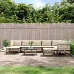 Set mobilier de grădină cu perne, 10 piese, antracit, poliratan GartenMobel Dekor