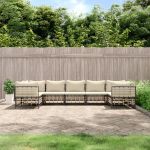 Set mobilier de grădină cu perne, 7 piese, antracit, poliratan GartenMobel Dekor