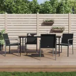 Set mobilier de grădină cu perne, 5 piese, poliratan și oțel GartenMobel Dekor