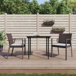 Set mobilier de grădină cu perne, 3 piese, poliratan și oțel GartenMobel Dekor