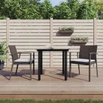 Set mobilier de grădină cu perne, 3 piese, poliratan și oțel GartenMobel Dekor