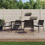 Set mobilier de grădină cu perne, 5 piese, poliratan și oțel GartenMobel Dekor