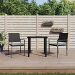 Set mobilier de grădină cu perne, 3 piese, poliratan și oțel GartenMobel Dekor