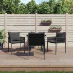Set mobilier de grădină cu perne, 5 piese, poliratan și oțel GartenMobel Dekor