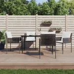 Set mobilier de grădină cu perne, 5 piese, poliratan și oțel GartenMobel Dekor
