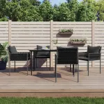Set mobilier de grădină cu perne, 5 piese, poliratan și oțel GartenMobel Dekor